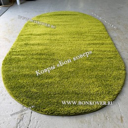 Витебский Овальный Ковер С Длинным Ворсом Зеленый